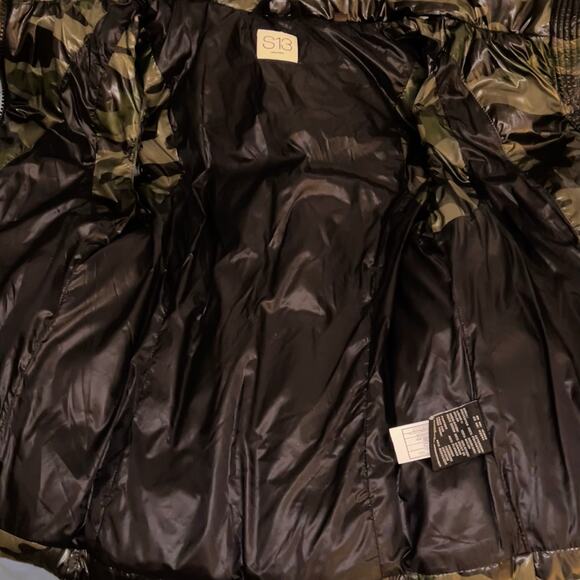 S13 New York Camo Faux Fur Hooded Down Puffer Vest Women’s Medium - Picture 5 of 9